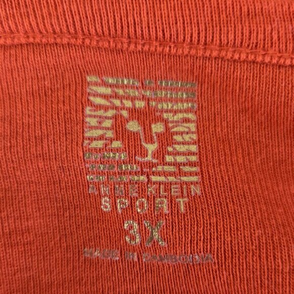 Anne Klein Sport Womens 3X Orange V-Neck Cotton Top Long Sleeve - Picture 4 of 6